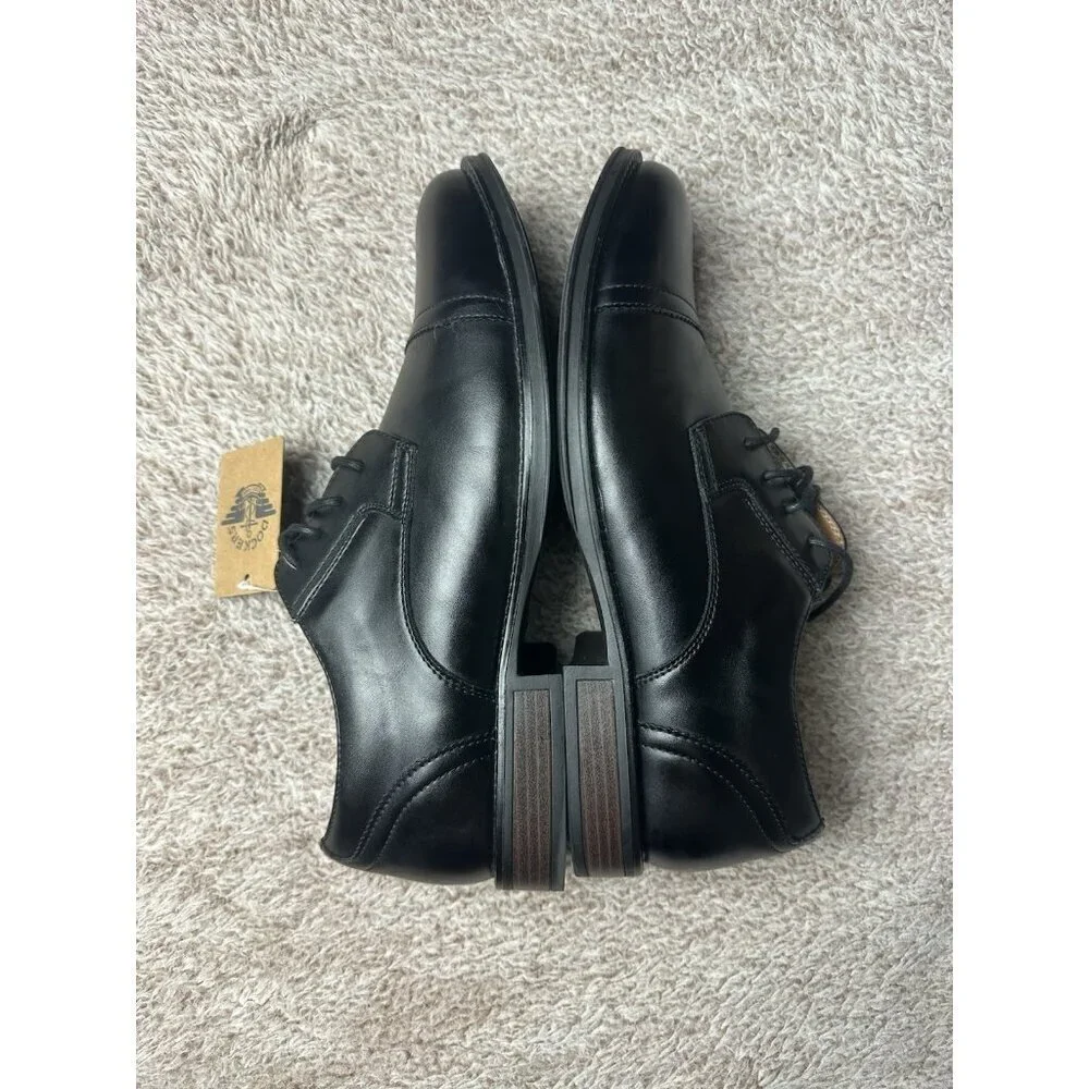 Men Dockers Garfield Cap Toe Oxford Black Size 10 W Width 90-26264